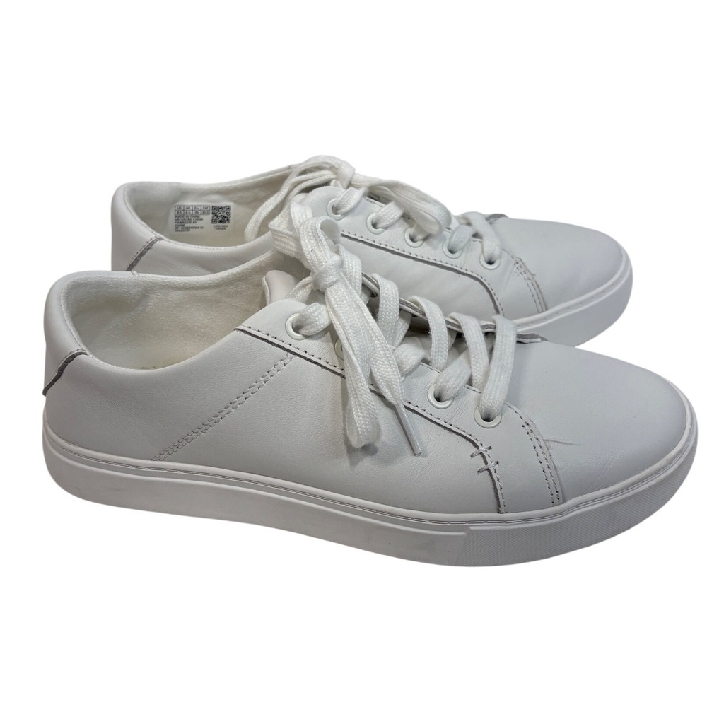 TOMS Fenix Low White Leather Lace Up Sneakers Womens 8.5